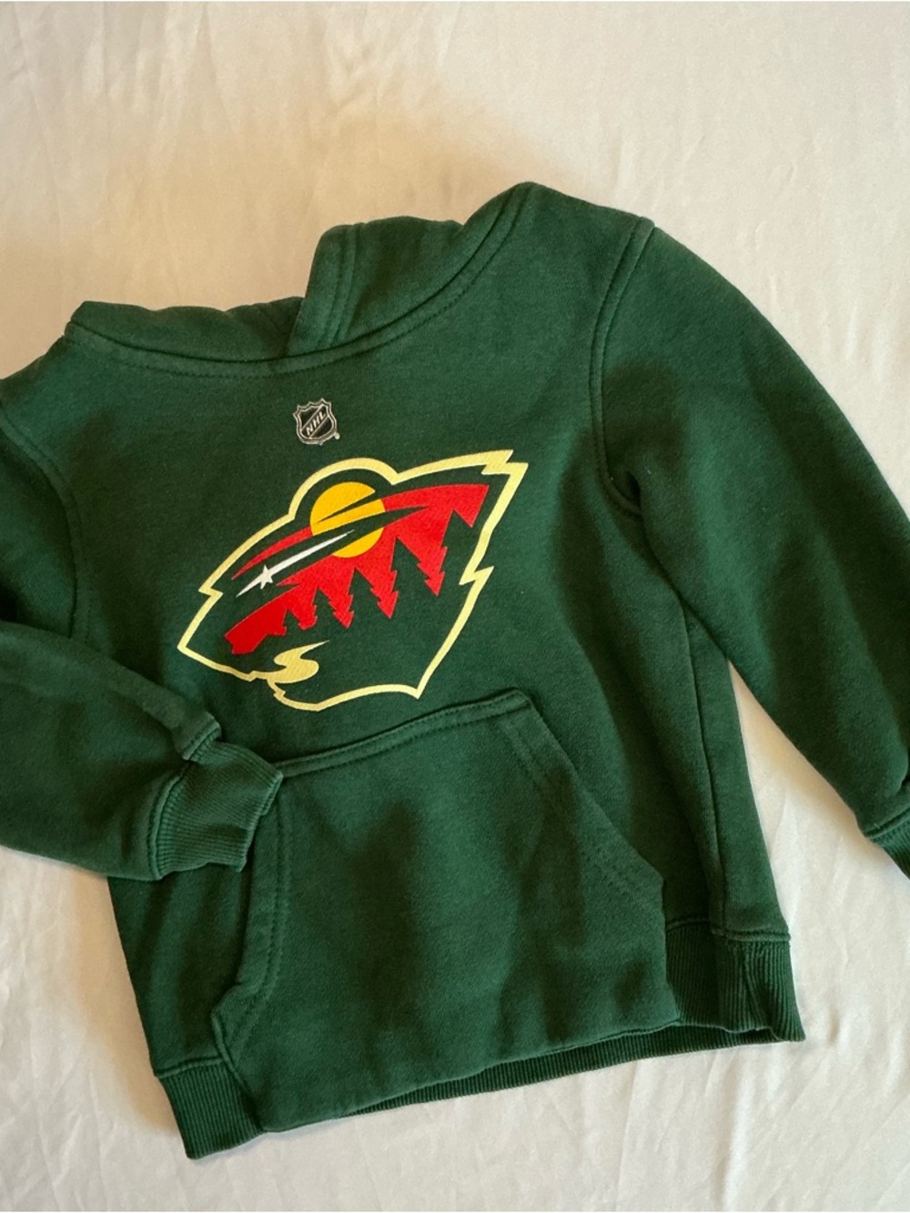 Kids MN Wild Green Pullover Hoodie with Bold Hockey Crest